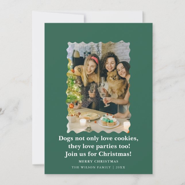 Convites Cachorros Engraçados e Fofos Desejando Feliz Natal (Frente)