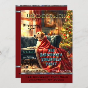 Convites Cachorros esperando 4 da Festa de Natal de Férias