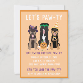 Convites Cachorros Pawty do Halloween