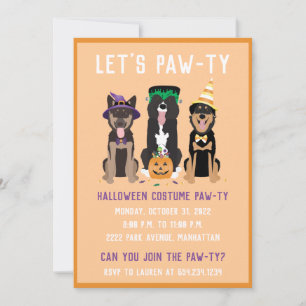 Convites Cachorros Pawty do Halloween