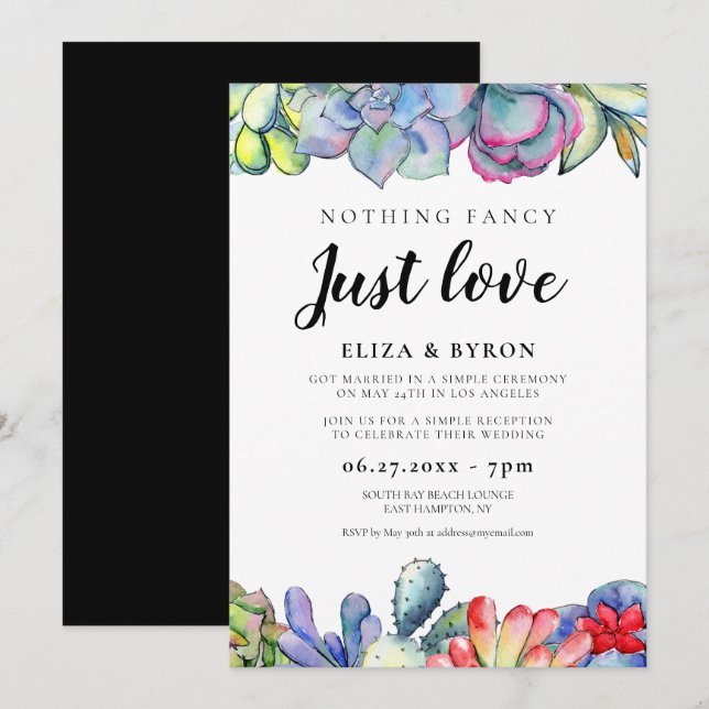 Convites Cacto bem sucedido, feliz para sempre após a festa (Frente/Verso)