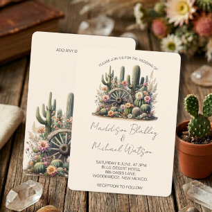 Convites Cactos em Aquarela & Roda de Carroça Casamento Rús