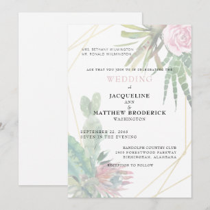 Convites Cactos Modernos Pais Tropicais Casamento Matte