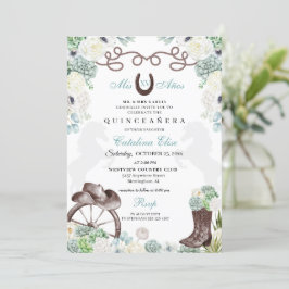 Convites Cactos Verdes Ferradura Ocidental Charra Quinceane