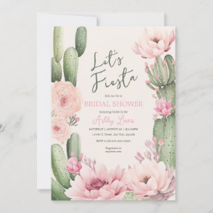 Convites Cactus Blush rosa Boho Verde Floral Bridal