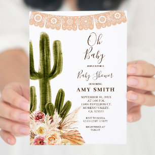 Convites Cactus Boho Fiesta Oh Baby Invent