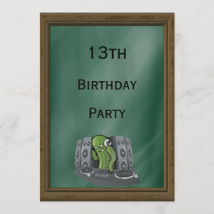 Convites Cactus DJ 13 Birthday