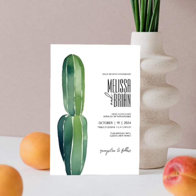 Convites Cactus Dream ・ Tic Moderno Deserto ・ Boho Botânico (Cactus Dream • Modern Desert Chic • Botanical Boho Invitation)