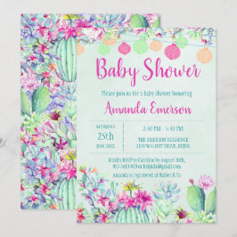 Convites Cactus Lantern Fiesta Baby Shower