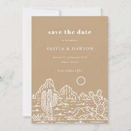 Convites Cactus Line Art Desert Photo Save the Date Invita