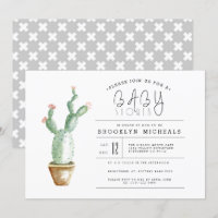 Cactus Planter | Chá de fraldas de aquarelas