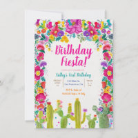 Cactus primeiro aniversario Flor Mexicano Fiesta