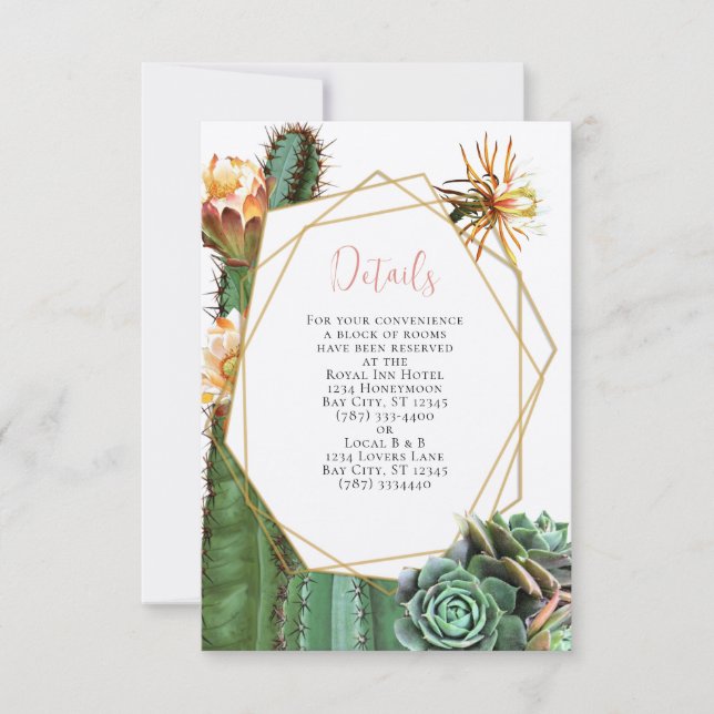 Convites Cactus Succulent Greenery Wedding RSVP (Frente)
