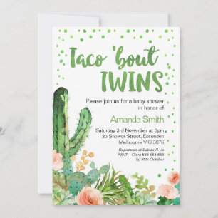 Convites Cactus Taco 'Bout Twins Fiesta Chá de fraldas