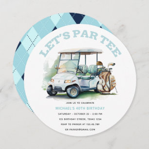 Convites Cadeado-de-Aniversário do Golf Adulto