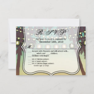 Convites Cadeia de Palmeiras Sunset Beach 5x3.5 R.S.V.