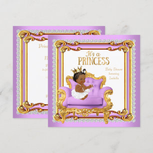 Convites Cadeira de Chuveiro de Bebê Princesa Lilás Rosa Do