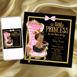 Convites Cadeira de Ouro Preto Rosa Chuveiro de Bebê Prince