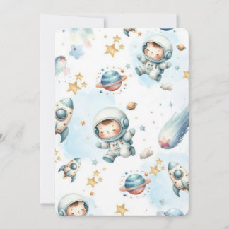 Convites Caderno de Padrão Espacial de Astronauta Bebê Fofo
