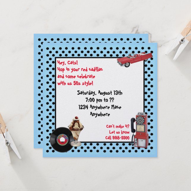 Convites Cadillac vermelho (Frente/Verso In Situ)