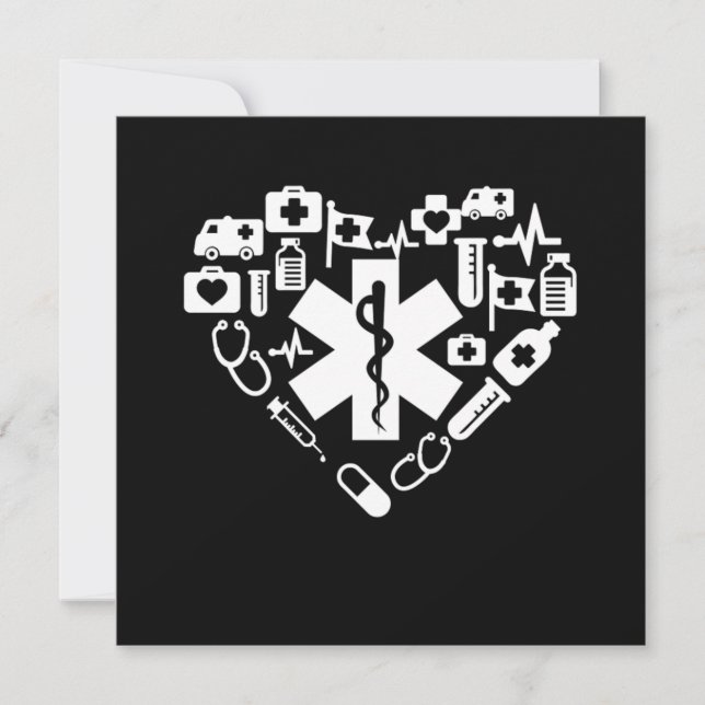 Convites Caduceus paramédico Paramédico Medicamento EMS EMT (Frente)