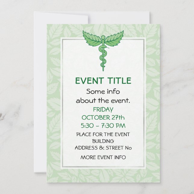 Convites Caduco com fundo de folhas (Verso)