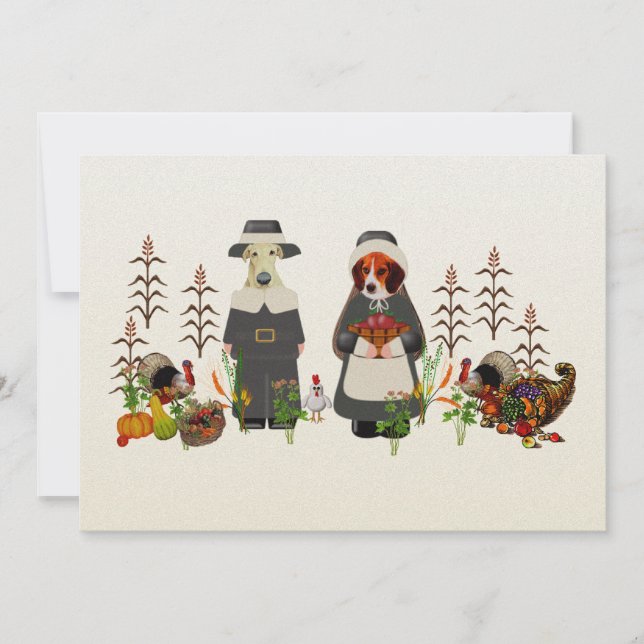 Convites Cães da acção de graças (Frente)