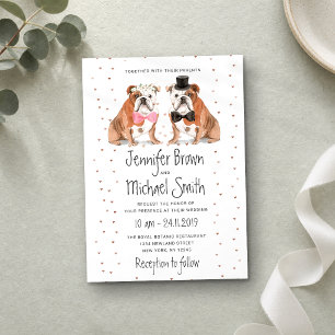 Convites Cães de Casamento Bulldog Inglês