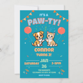 Convites Cães e Gatos - Passagem de Aniversário