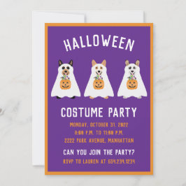 Convites Cães Fantasmas do Halloween Corgi