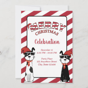 Convites Cães Legais Feliz Natal