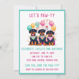 Convites Cães Rottweiler De Aniversário Num Carnaval