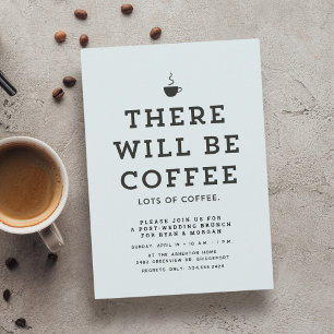 Convites Café azul-claro e divertido simples para o almoço