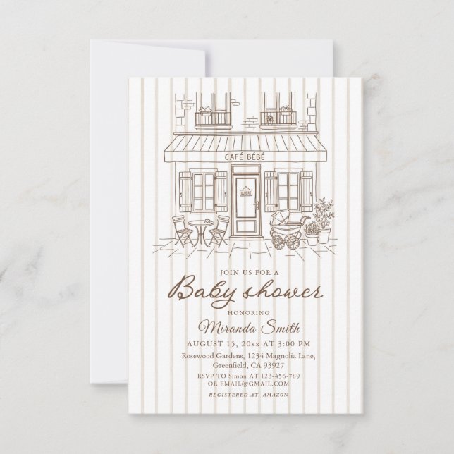 Convites Cafe Bebe Baby Shower  (Frente)