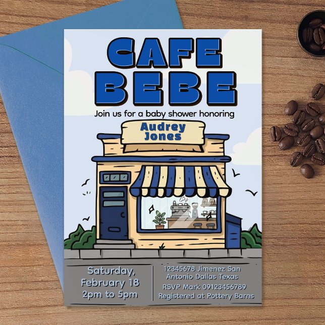 Convites Cafe Bebe - Chá de Bebê Tema Café (Criador carregado)