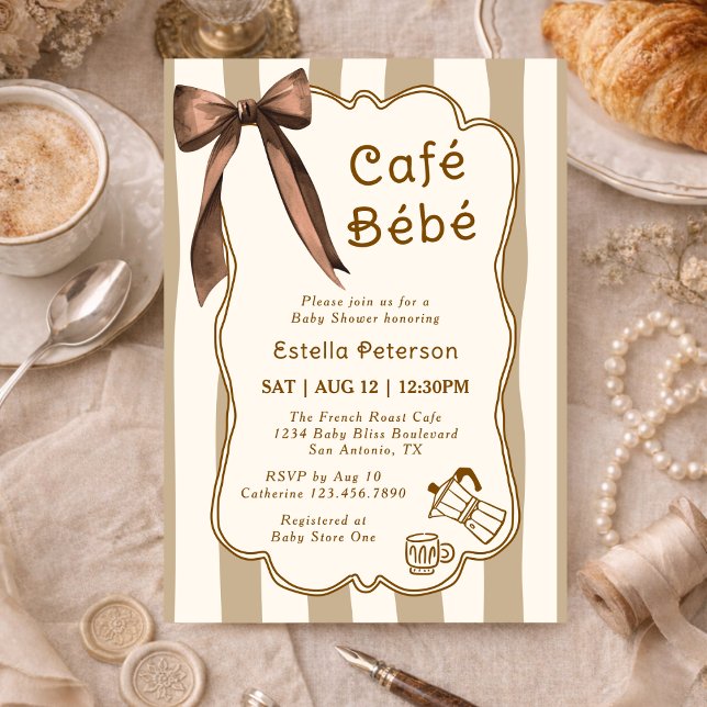Convites Cafe Bebe French Coffee Shop Themed Baby Shower (Criador carregado)