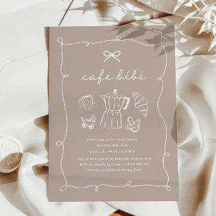 Convites Café Bebe Home Coffee Baby Shower Latte