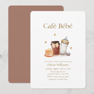 Convites Café Bébé Panqueca de Café Chupeta Chá de Bebê
