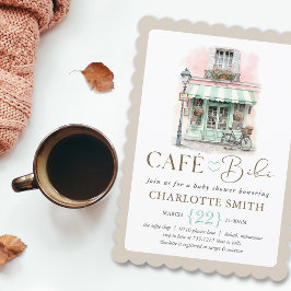 Convites Café Bébé Paris Themed Chá de fraldas