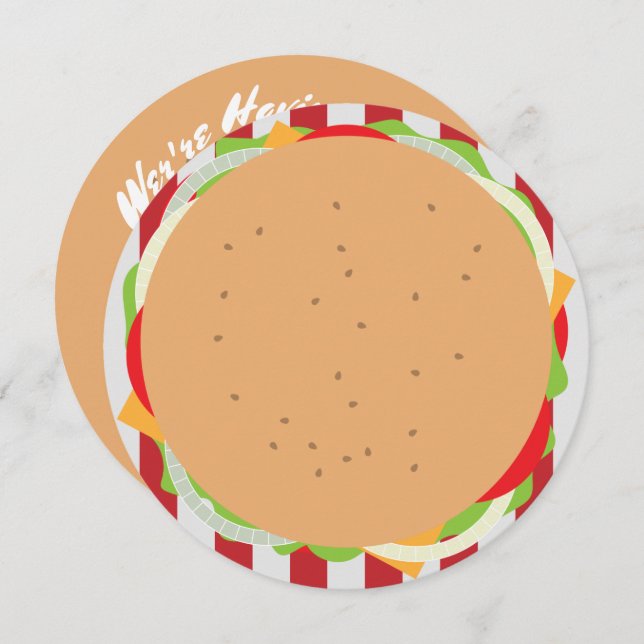 Convites Café bonitinho cheeseburger Hamburger (Frente/Verso)