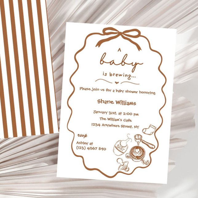Convites Café Coquette Neutral Chá de Bebê (bebe cafe, parisian theme, gender neutral, parisian cafe invite, french parisian cafe, coffee theme )