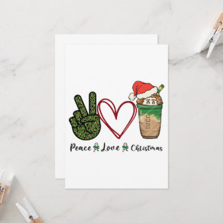 Convites Café da Bebida de Natal Peace Love