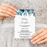 Convites Café da Manhã Azul Floral Celestial Marinho<br><div class="desc">Este convite para o café da manhã floral azul de marinho celeste é perfeito para um café da manhã de casamento de família e amigos de destino. O design apresenta marinhos,  azuis e índios lindamente desenhados à mão,  bem dispostos em um buquê encantador.</div>