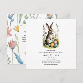Convites Café da manhã & Caça aos Ovos de Páscoa | Coelho d
