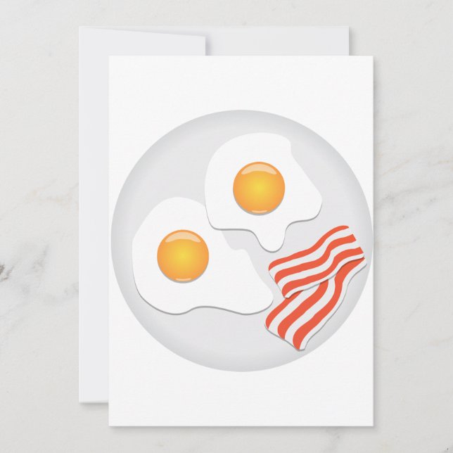 Convites Café da Manhã com Ovos Fritos e Bacon (Frente)