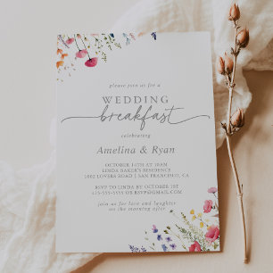 Convites Café da Manhã de Casamento de Flores Silvestres Co
