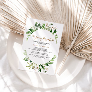 Convites Café da manhã de casamento Elegante Eucalyptus L