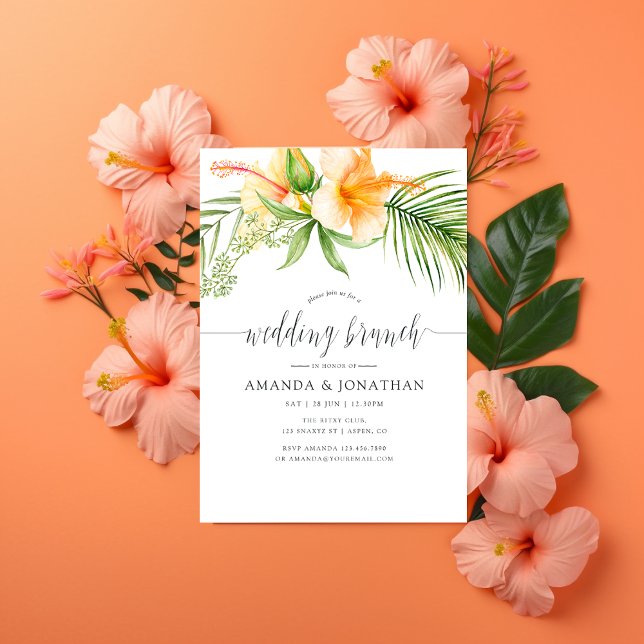 Convites Café da Manhã de Casamento Exótico Tropical Floral (Criador carregado)