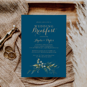 Convites Café da Manhã de Casamento Sage Greenery Eucalipto