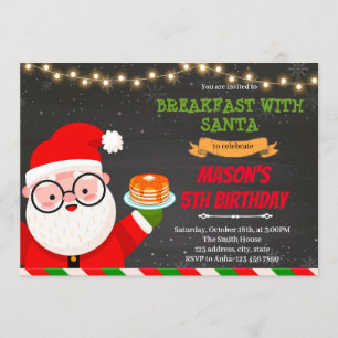 Convites Café da manhã de panqueca com festa do Papai Noel